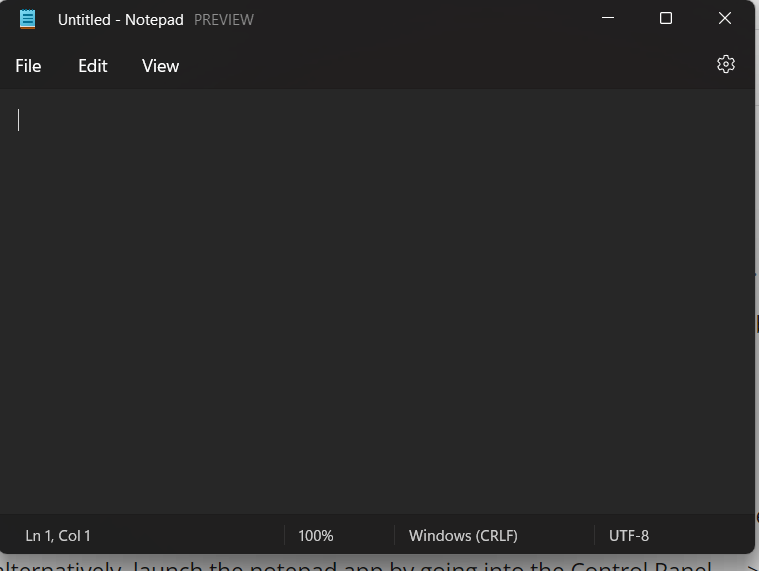 Windows 11 Notepad dark theme