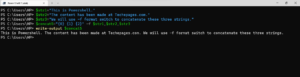 How to concatenate strings using PowerShell?
