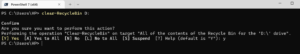 Empty recycle bin using Powershell
