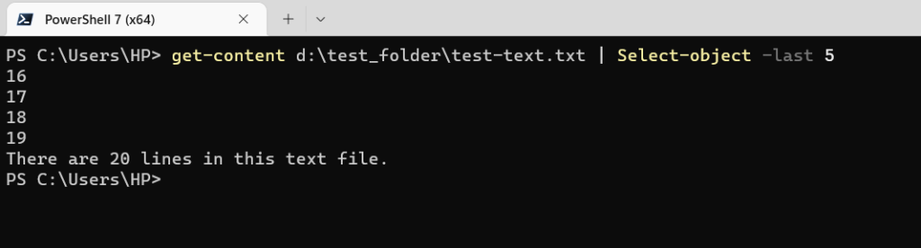 Read text file content using Powershell