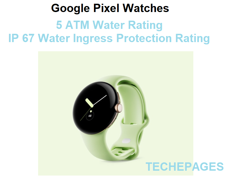Water rating of Google Pixel Watches