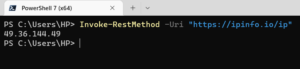 Get public IP address using Powershell