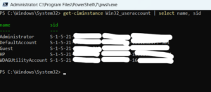 Get SID from a user account using Powershell