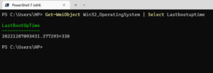 Get system boot time using Powershell