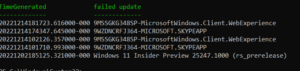 Find failed Windows updates using PowerShell